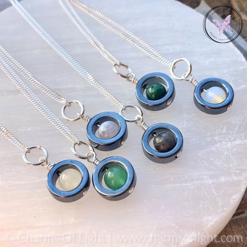 Hematite Gemstone Fidget Necklace